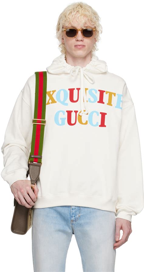 gucci sweatshirt men white|original Gucci hoodie.